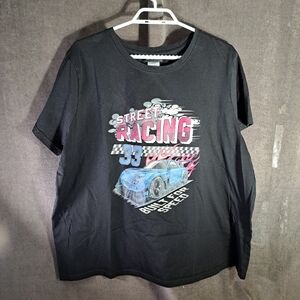The Pink Closet Street Racing 33 Built For Speed Black Graphic Tee VG 3X